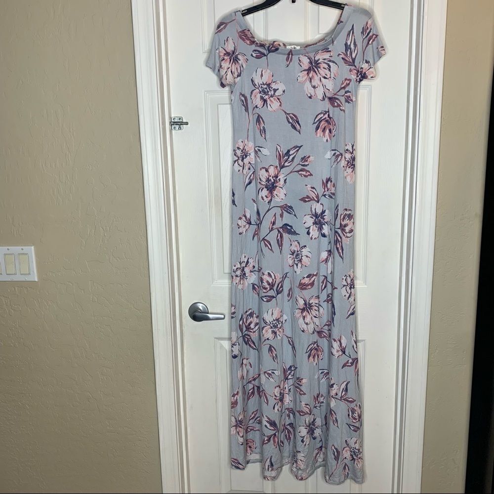 Motherhood Maternity Dress Pale Blue Floral Size Medium
